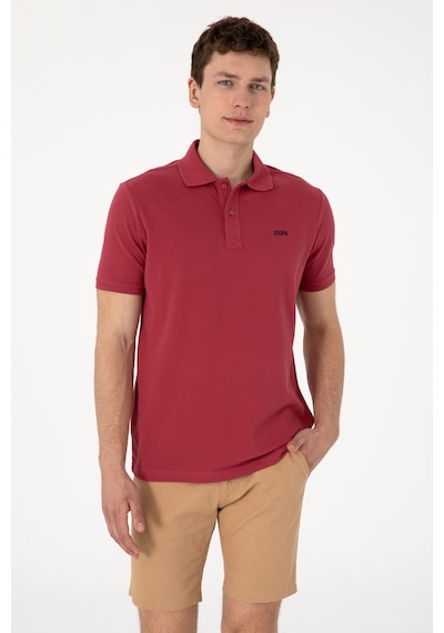 U.S. Polo Assn. Erkek Regular Fit Polo Yaka Vişne Basic Tişört 50306007-VR223