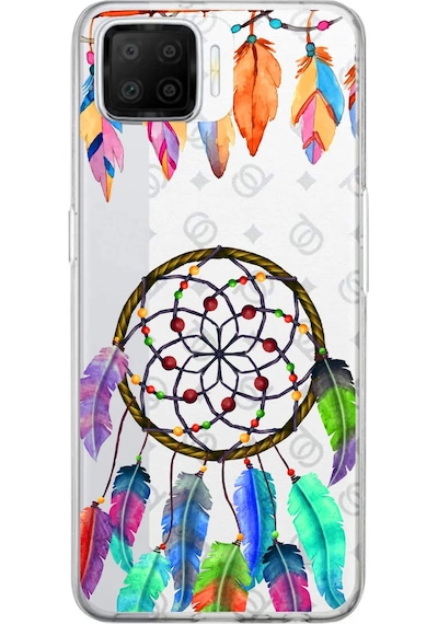 Oppo A73 İle Uyumlu 1mm Slim Fit Nazar Boncuğu 6 Baskılı Şeffaf Kılıf Şeffaf