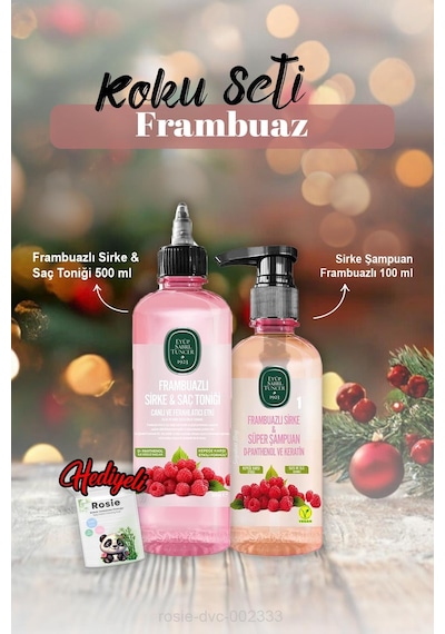Eyüp Sabri Tuncer Sirke & Saç Tonik 500 Ml, Şampuan Frambuazlı 100 Ml Ve Rosie Hediye Tüm Saçlar