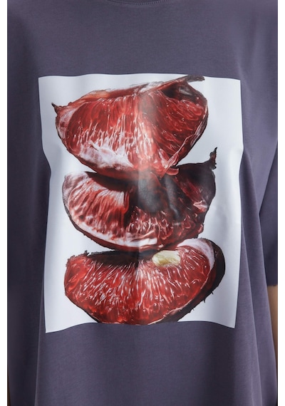 Mai Studıos Mai Studios Co. Pomelo Oversize Füme T-shirt Füme