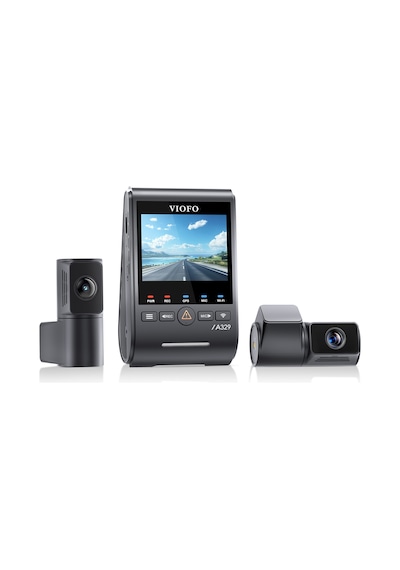 Viofo A329T 3 Kameralı Ön+Telefoto+Arka 4K+2K+2K Wi-Fi 6 HDR Sony STARVIS 2 Sensör GPS'li SSD Destekli Araç Kamerası