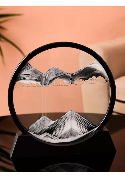 Kişiye Özel 3d Cam Hareketli Siyah Beyaz Renk Kum Sanatı