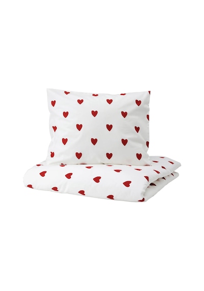 Ikea Barndrom Tek Kişilik Nevresim Takımı 150 X 200 Cm Beyaz - Kırmızı