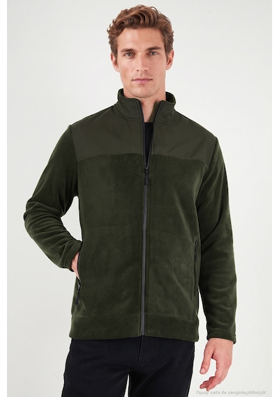 Buratti Regular Fit Garnili Dik Yaka Sıcak Tutan Polar Mont Erkek Polar Mont 59060443 Haki