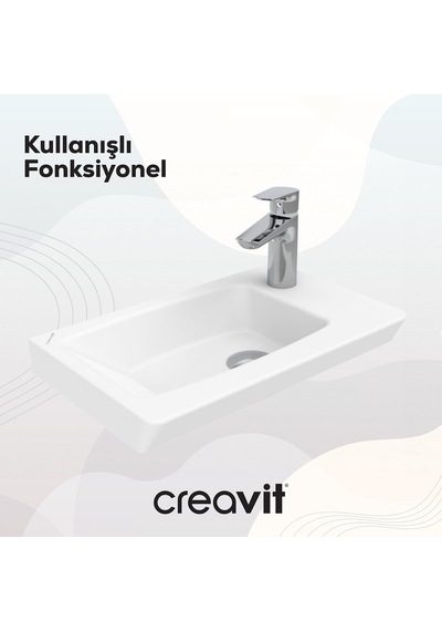 Creavit Memory Etajerli Lavabo 45 Cm Beyaz Beyaz My045-00cb00e-0000