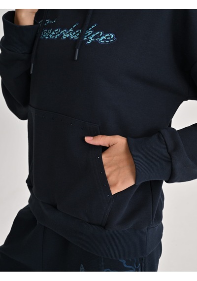Fenerbahçe Lacivert Trend Taş Baskılı Kadın Oversize Sweatshirt Fb Laci Yeni