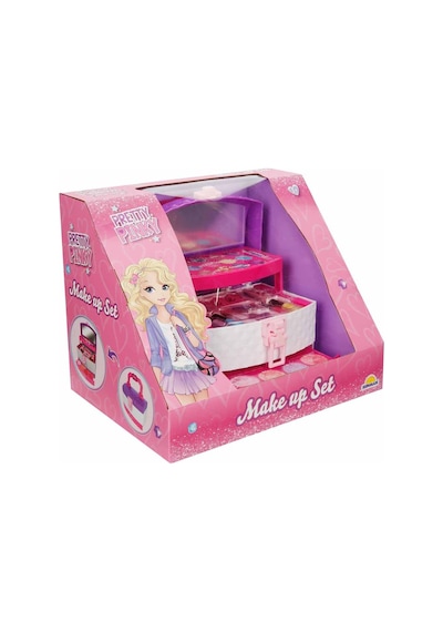 Pretty Pinky 3 Katlı Taşıma Çantalı Kız Çocuk Oyuncak Makyaj Güzellik Seti