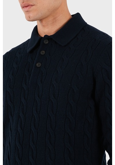 Gran Sasso Erkek Polo Yaka Kazak 23172 19651 598 Lacivert Lacivert