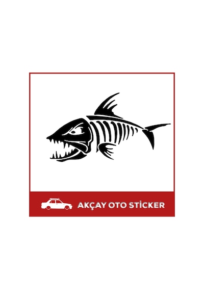 Balık Sticker Iskelet Sticker Köpek Balığı Sticker Oto Sticker