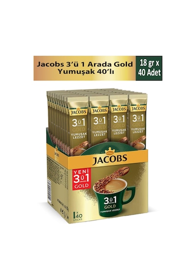 Jacobs 3 ü 1 Arada Gold Yoğun ve Yumuşak Kahve Seti 6'lı Set