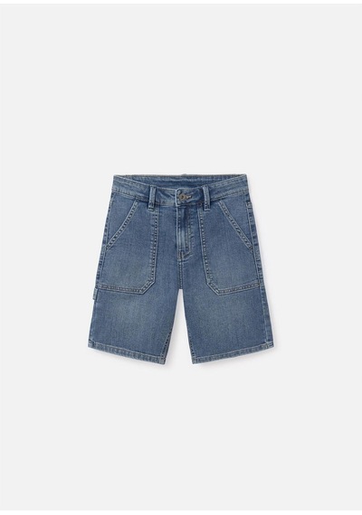 Erkek Çocuk Maksi Cepli Denim Şort Koyu Mavi 6204 Koyu Mavi
