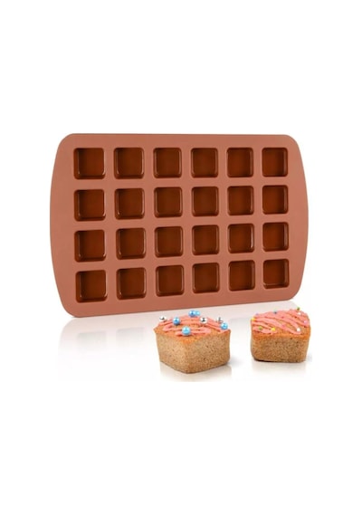 Silikon Sabun Mum Muffin Çikolata Kalıbı Kahverengi