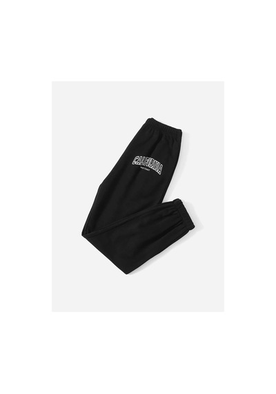California West Coast Eşofman Altı Jogger - Siyah Baskılı Lastik Paça Yüksel Bel Siyah-20301 California West Coast Eşofman Altı Jogger - Siyah Baskılı Lastik Paça Yüksel Bel Siyah-20301
