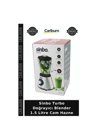 Özel Üretim Mutfak Aleti Sinbo Turbo Doğrayıcı Blender - Buz Kırıcı - 1.5 Litre Cam Hazne
