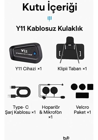 Y11 Bluetooth Kulaklık Mikrofonlu Motosiklet Kulaklığı İntercom Bt 5. 3