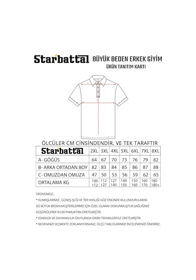 Starbattal Erkek Büyük Beden Polo Yaka Tişört Hawai 24455 Bordo-Bordo