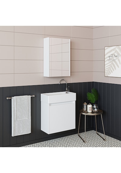 Roomart Ayaksız Tek Kapaklı Lavabolu Mat Beyaz 50 Cm Banyo Dolabı Mat Beyaz Roomart Ayaksız Tek Kapaklı Lavabolu Mat Beyaz 50 Cm Banyo Dolabı Mat Beyaz