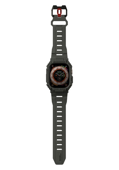 Watch Ultra 49mm Uyumlu 2in1 Tpu Kasa Koruyuculu Silikon Kordon Skinarma Mecha Yeşil