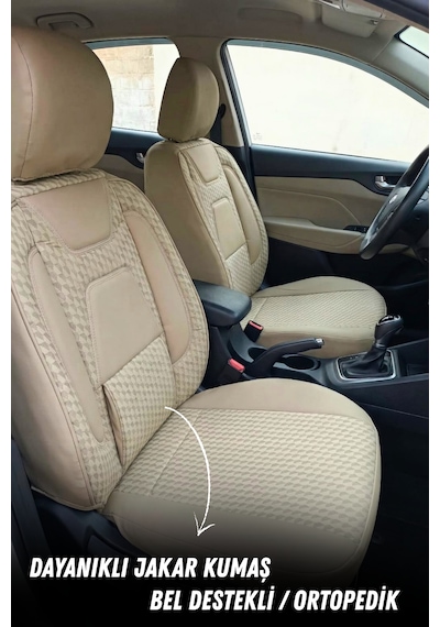 Marka By Camera Hafif Ticari Serisi Jakar Kumaş Oto Koltuk Kılıfı Tam Set Berlıngo-caddy-connect-courıer-doblo-dokker-partner Bej