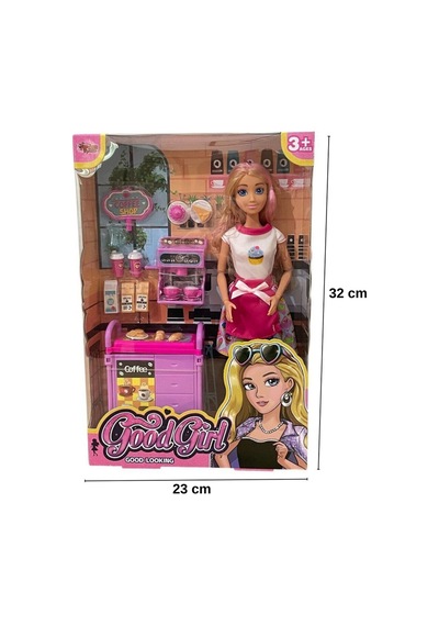 Elonna Hareketli Eklemli Oyuncak Bebek Ve Büyük Aksesuar Seti 30 Cm - Meslekler Serisi Barista