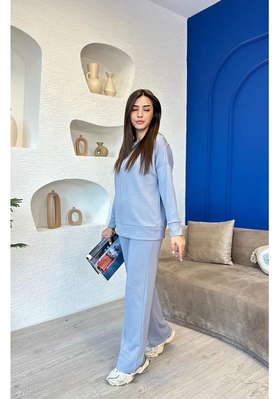 Kadın Vogsıgn Modal Çımalı Eşofman Takımı - 376 Gri