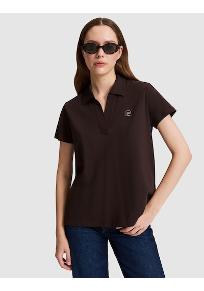 Pierre Cardin Kadın Kahverengi Tişört Basic 50325465-vr029