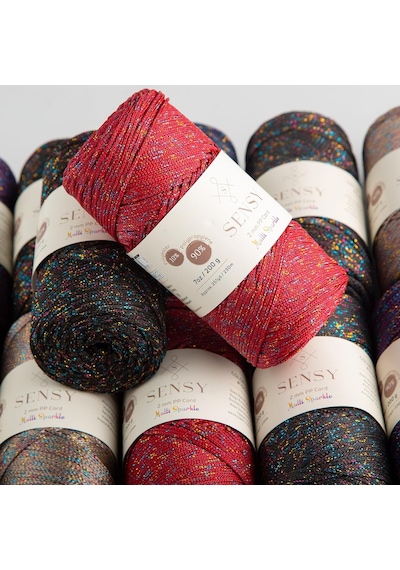 Sensy 2 Mm Multi Sparkle Simli Polyester Makrome İpi Lacivert