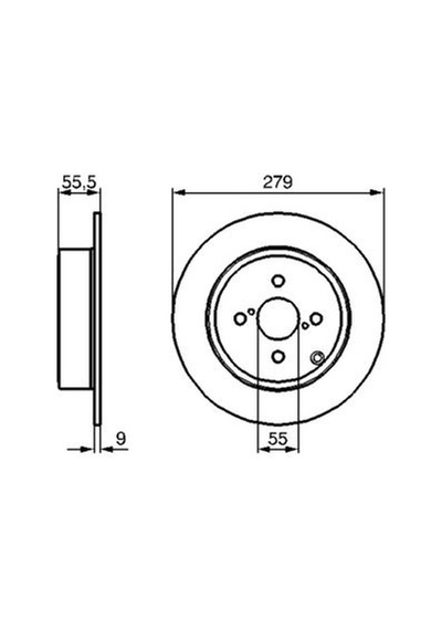 Toyota Corolla 1.4d4d 2002-2007 Bosch Arka Disk 279mm 2 Adet