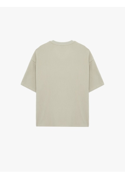 Koton Kısa Kollu Bisiklet Yaka Pamuklu Basic Oversize Tişört Haki 6sam10279mk Haki