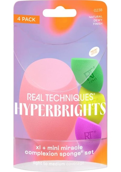 Real Techniques Hyperbrights Xl + Mini Miracle Complexion Sponge Set