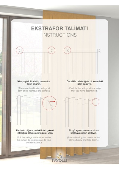 Br Favolli Kadife Dokulu Safran Rengi Ada Fon Perde Ekstrafor Büzgülü Dream Series Safran