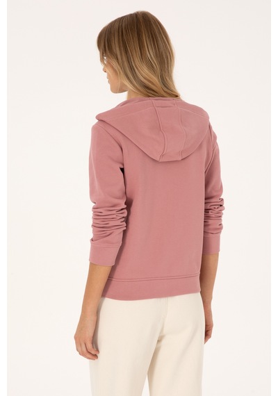 U.S. Polo Assn. Kadın Gül Kurusu Fermuarlı Kapüşonlu Basic Sweatshirt 50307769-VR221 U.S. Polo Assn. Kadın Gül Kurusu Fermuarlı Kapüşonlu Basic Sweatshirt 50307769-VR221