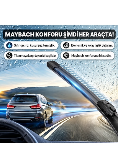 Togg T10f Silecek Uyumlu Maybach Tipi Akıllı Su Fıskiyeli Silecek Seti Ön Takım