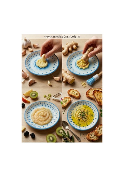 Bsg Design Seramik Sarımsak Ve Zencefil Rende Tabağı 13 Cm - El Yapımı Çini Rende - 945382484 Diğer