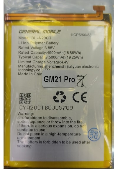 General Mobile  GM21 PRO BL-A20CT Batarya Pil  5000 mAh