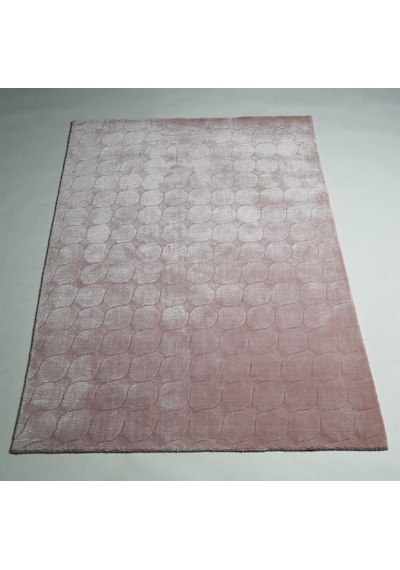 Çam Halı Emboss Jr 67 Pink Modern Desen Yeni Zellanda Yünü Ve Viskon El Dokuması Halı - 80x150 Pembe