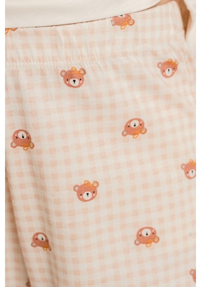 Rolypoly Anne Kız Lovely Bear Krem Uzun Kol Pijama Takım Rp3916-a-v1 Rp3916-a-v1