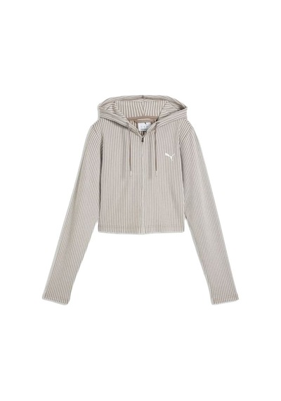 Puma Ess Ribbed Hoodie Kadın Sweatshirt 636669-81 Gri