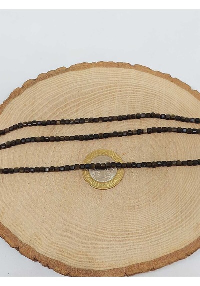 Golden Obsidyen Taşı Küp Şekilli Dizi 3mm 51170 Çok REnkli