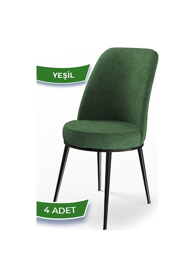 Canisa Concept Dexa Serisi Yeşil Renk 4 Adet Sandalye, Renk Yeşil, Ayaklar Siyah Yeşil