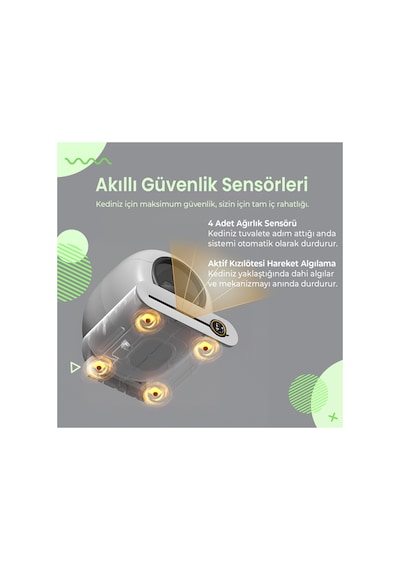 Msp01 Gri Akıllı Otomatik Kedi Tuvaleti, App Kontrol, 65lt Hazne, 9lt Atık Haznesi,iyonizer Kötü Koku Giderici
