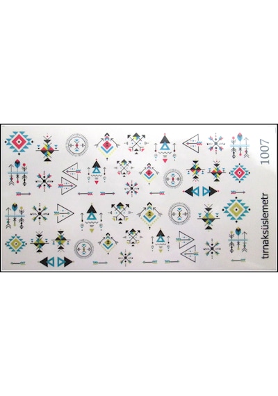 Geometrı Tırnak Dövme Tırnak StickerTırnak Tatto Nail Art 1007