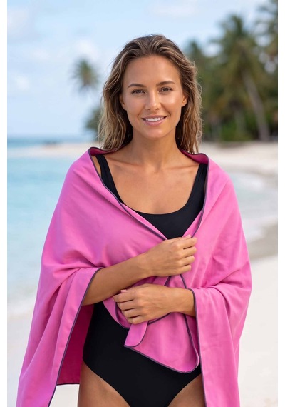 Vevien Home Mikrofiber Havlu - L Boy - 75 X 150 Cm - Plaj Havlusu Pembe