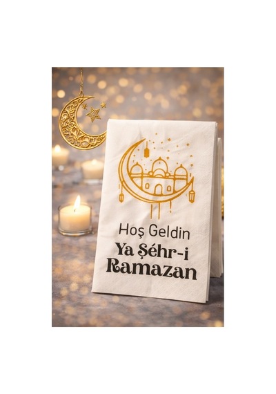 Hoş Geldin Ya Şehr-i Ramazan Gold Yazılı 25li Peçete