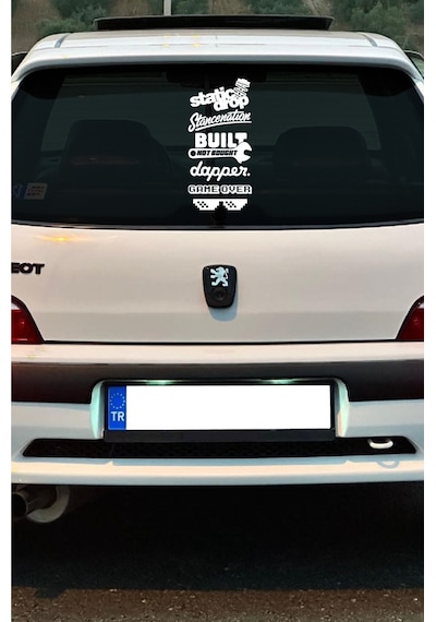 Oto Arka Cam Sticker İngilizce Model 70 40 20 Cm
