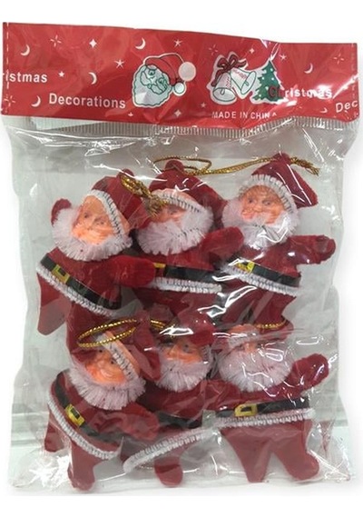 Yılbaşı Süsleri 6'lı Büyük Noel Baba Figürü