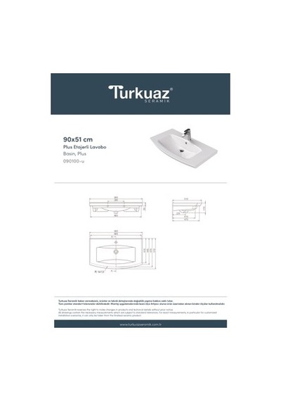 Etajerli 90 Cm Turkuaz Seramik İle Estetik 508 Yeşil