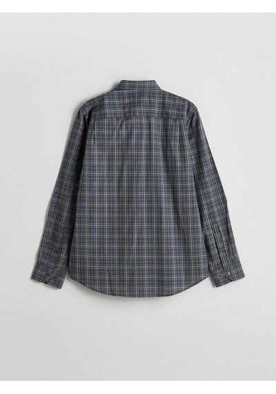 Lcwaıkıkı Classic Gri Regular Fit Uzun Kollu Ekose Poplin Erkek Gömlek