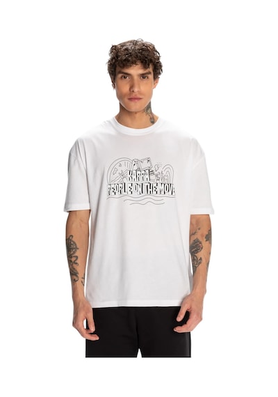 Kappa Erkek Logo Fred Regular Fit Tişört Beyaz