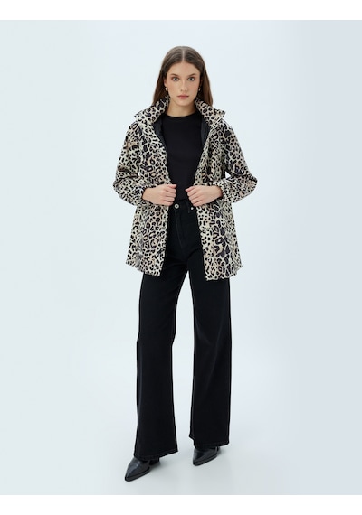 Koton Leopar Desenli Yağmurluk Kapüşonlu Cepli Çıt Çıt Düğmeli Bej Desenli 5wak00283ew Ekru Koton Leopar Desenli Yağmurluk Kapüşonlu Cepli Çıt Çıt Düğmeli Bej Desenli 5wak00283ew Ekru